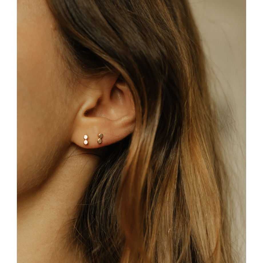 Our Spare Change Beaded Gold Studs