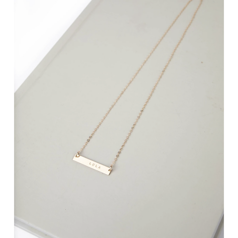 Our Spare Change Gold Bar Necklace Mid 30"