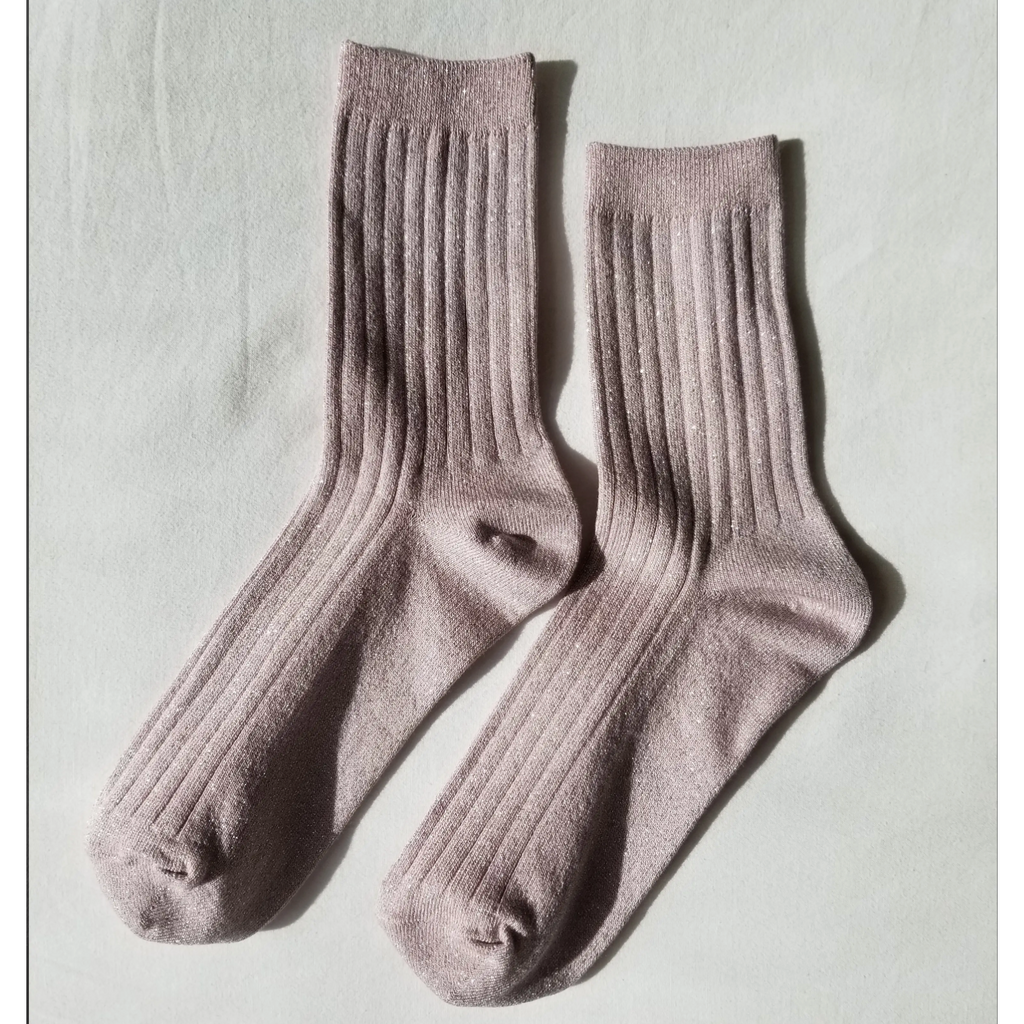 Le Bon Shoppe Her Socks Modal Lurex - Rose Glitter
