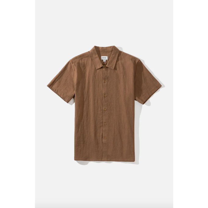 |Men's| Classic Linen SS Shirt - Coffee