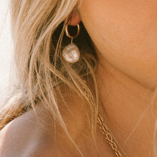 Our Spare Change Isla Pearl Earrings