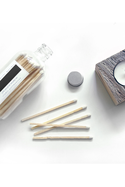 4" White Candle Match Jar