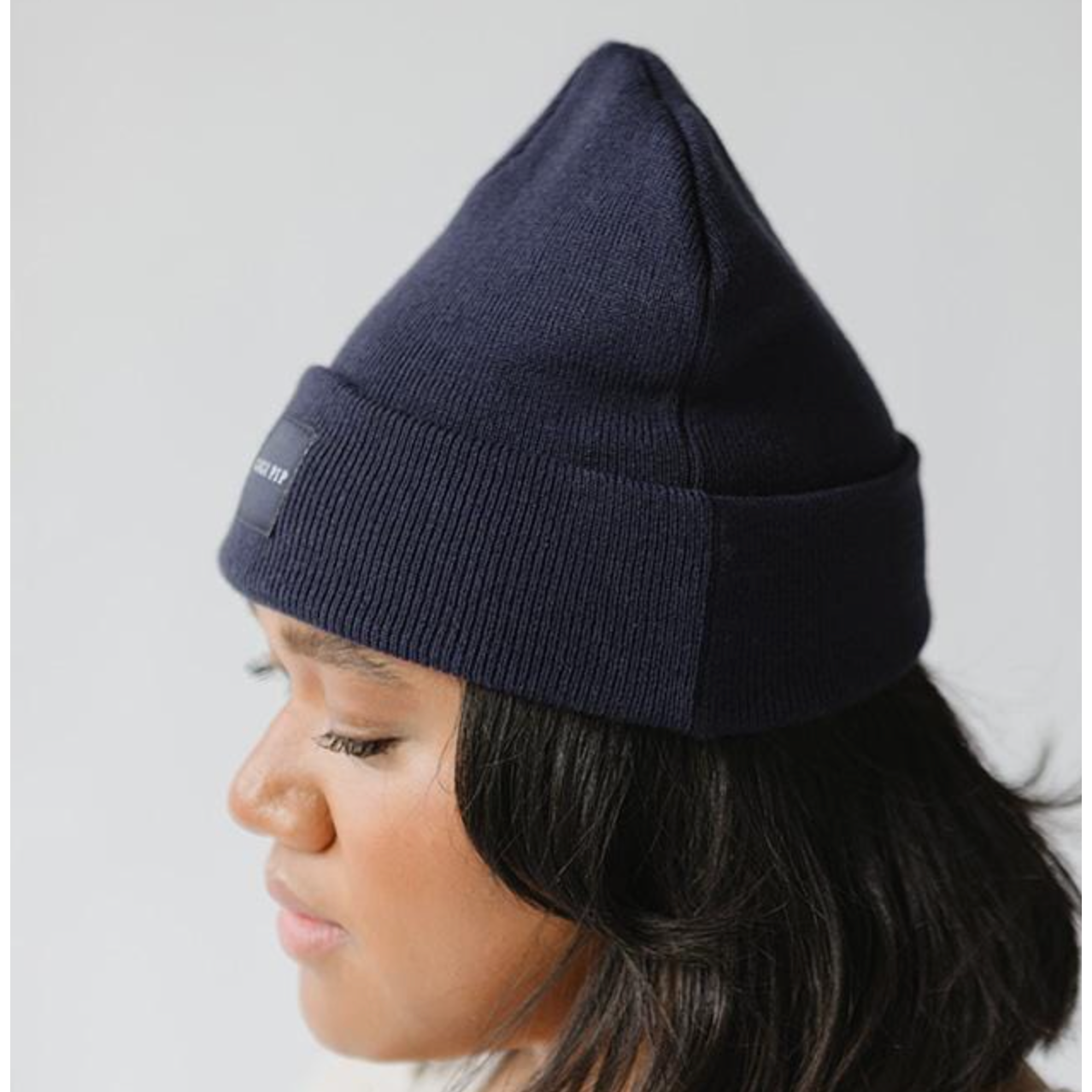Gigi Pip Knit Beanie - Navy Blue - fire sale item