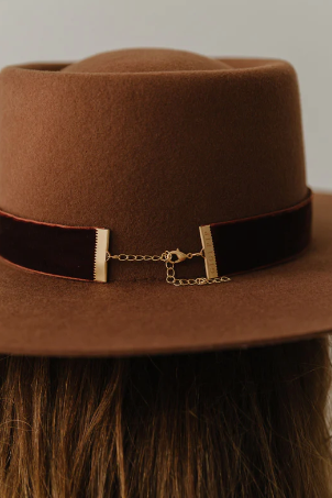 Gigi Pip Linden Boater - Dark Oak