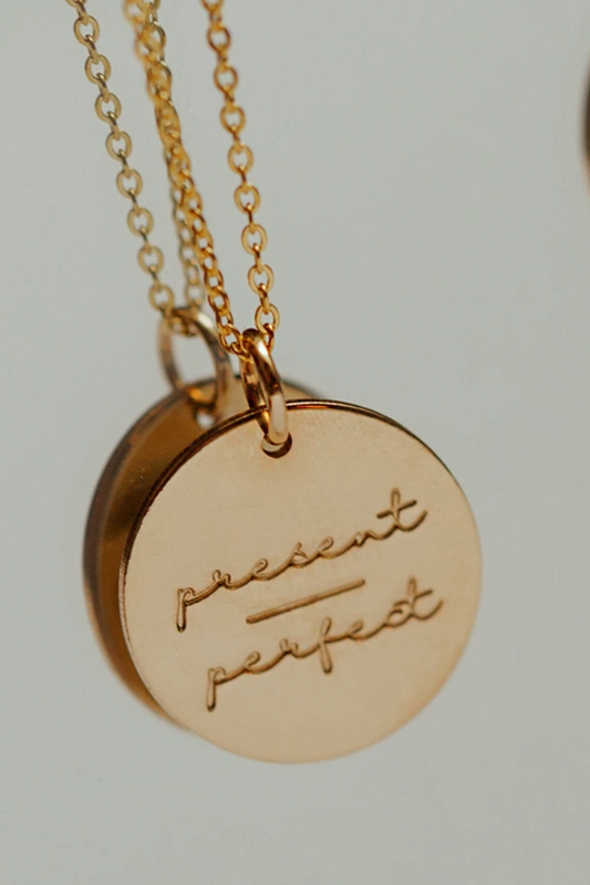 Present-Perfect Disc Necklace- 5/8"