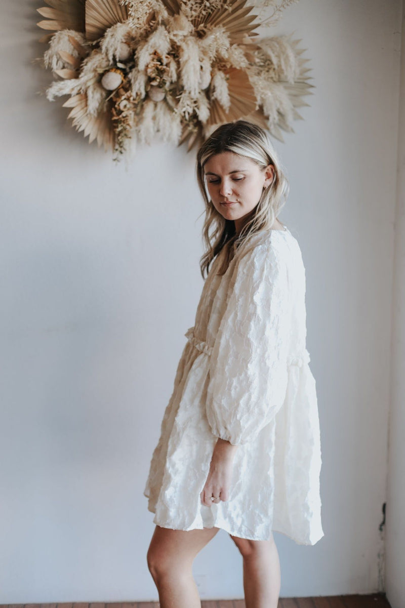 Earn It Tunic Dress- white