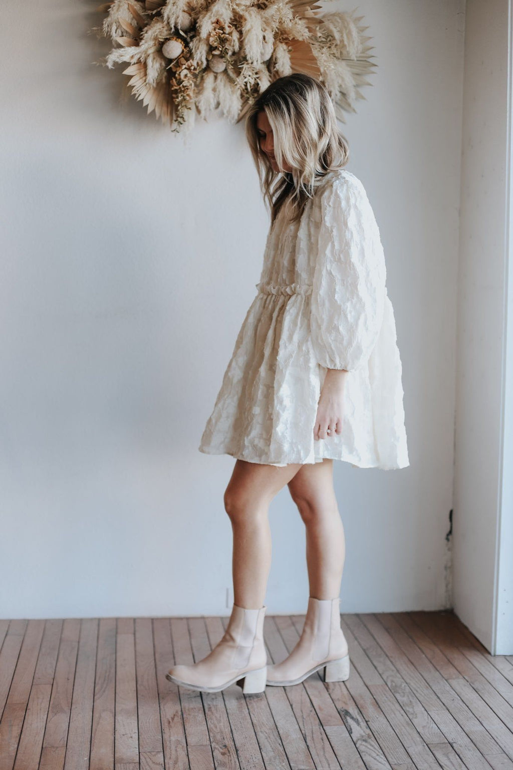 Earn It Tunic Dress- white
